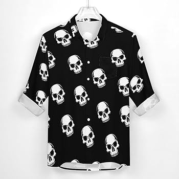 Amazon.co.jp: ドクロ柄 髑髏柄 メンズ シャツ 秋服 長袖 T